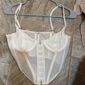 White Fox Boutique White Mesh Corset Bra